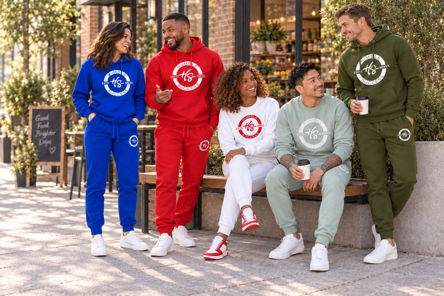 Humble Success Signature Series models wearing coordinated sweatsuits